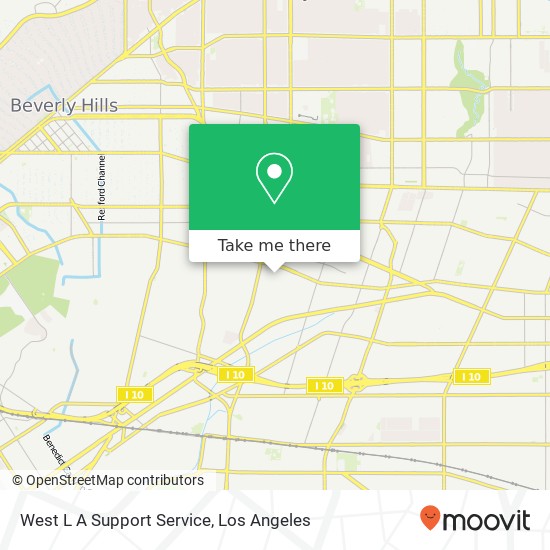 West L A Support Service map