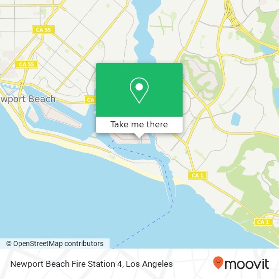 Newport Beach Fire Station 4 map