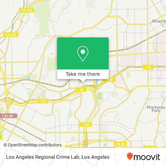 Los Angeles Regional Crime Lab map