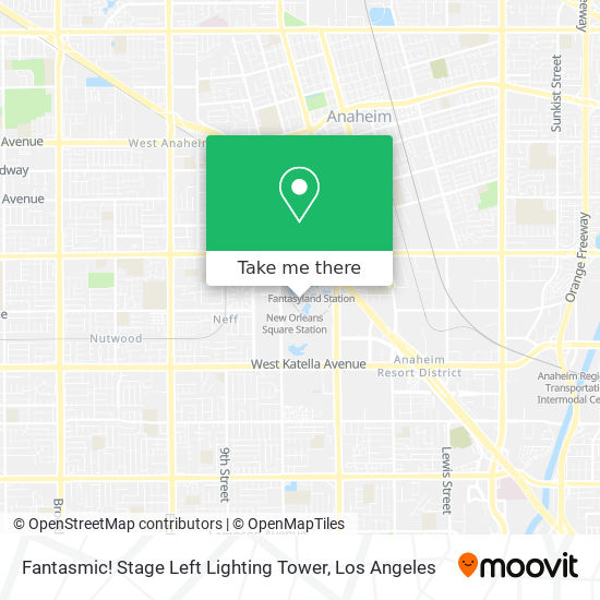 Mapa de Fantasmic! Stage Left Lighting Tower