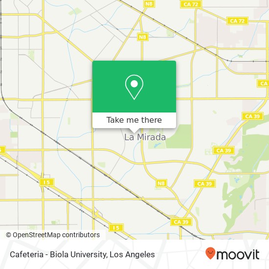 Cafeteria - Biola University map