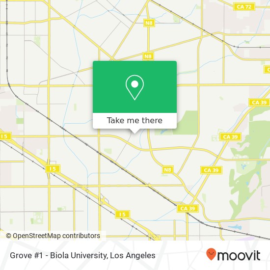 Grove #1 - Biola University map