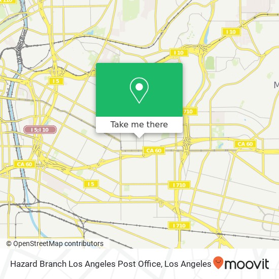 Hazard Branch Los Angeles Post Office map