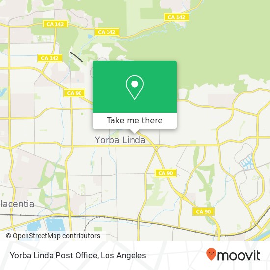 Yorba Linda Post Office map