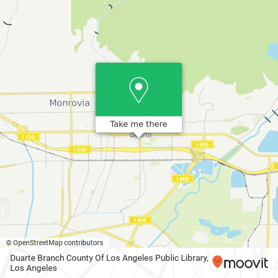 Duarte Branch County Of Los Angeles Public Library map