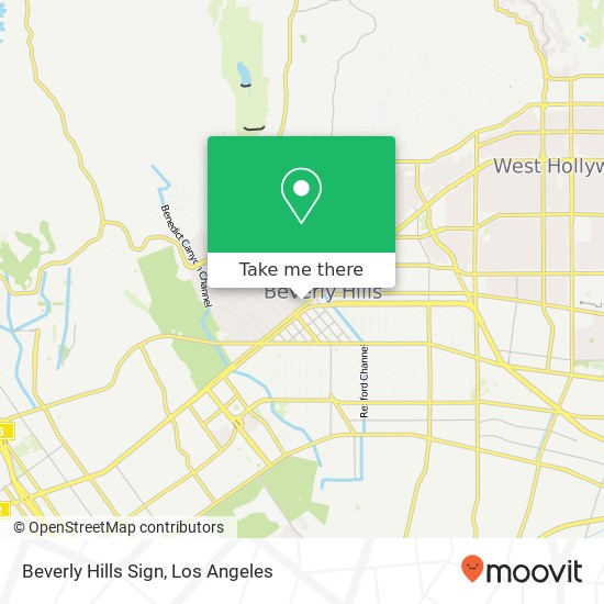 Mapa de Beverly Hills Sign