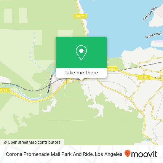 Corona Promenade Mall Park And Ride map