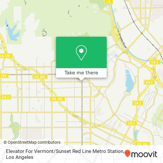 Mapa de Elevator For Vermont / Sunset Red Line Metro Station