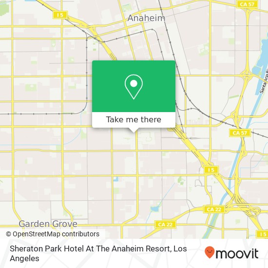 Sheraton Park Hotel At The Anaheim Resort map