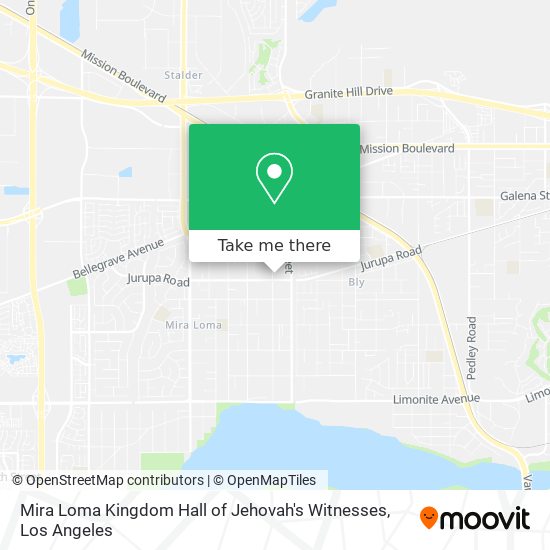 Mira Loma Kingdom Hall of Jehovah's Witnesses map