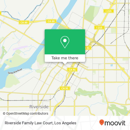 Riverside Family Law Court map