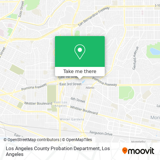 Los Angeles County Probation Department map