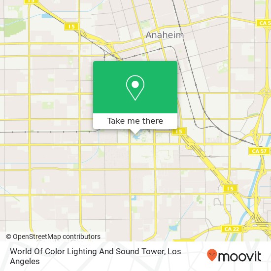 World Of Color Lighting And Sound Tower map