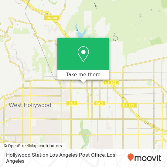 Hollywood Station Los Angeles Post Office map