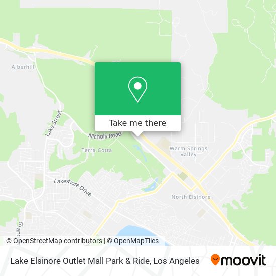 How to get to Lake Elsinore Outlet Mall Park & Ride by Bus or Train?