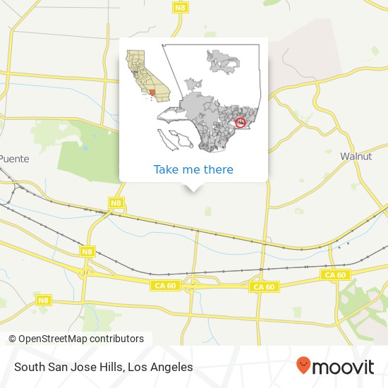 Mapa de South San Jose Hills