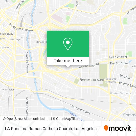 How to get to LA Purisima Roman Catholic Church in Boyle Heights, La by Bus  or Light Rail?