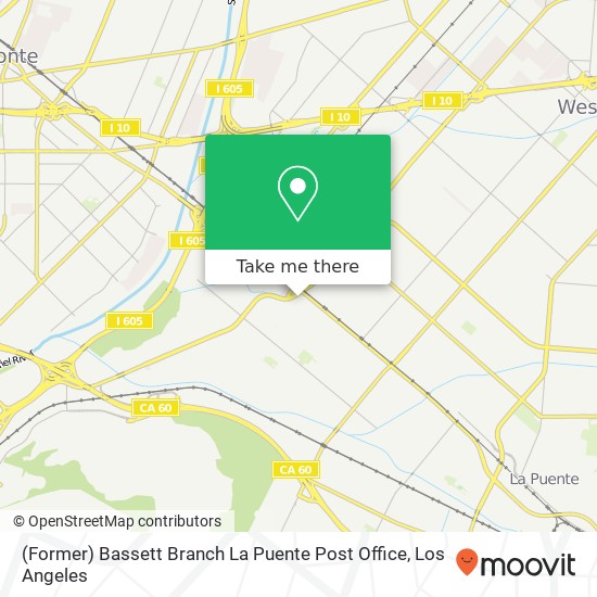 (Former) Bassett Branch La Puente Post Office map