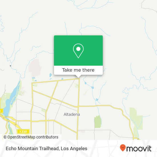Echo Mountain Trailhead map
