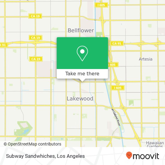 Subway Sandwhiches map