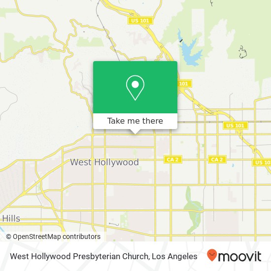 West Hollywood Presbyterian Church map