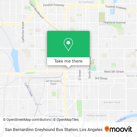 San Bernardino Greyhound Bus Station map