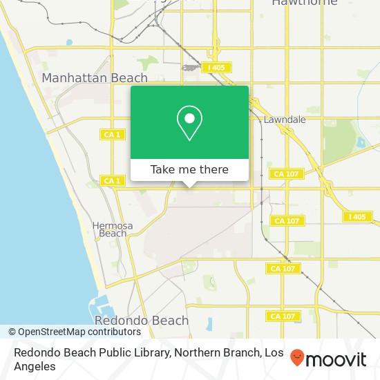Redondo Beach Public Library, Northern Branch map