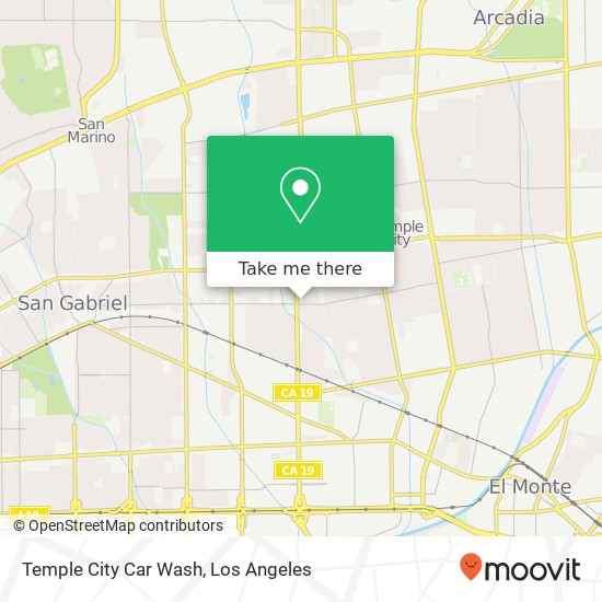 Temple City Car Wash map