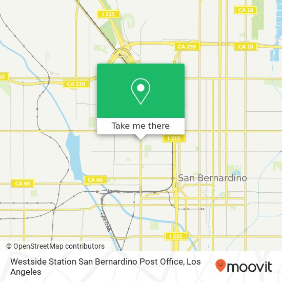 Westside Station San Bernardino Post Office map