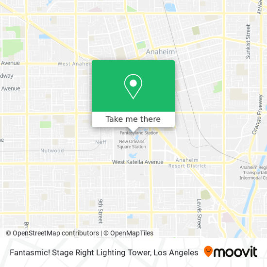 Mapa de Fantasmic! Stage Right Lighting Tower