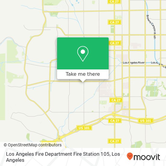 Los Angeles Fire Department Fire Station 105 map