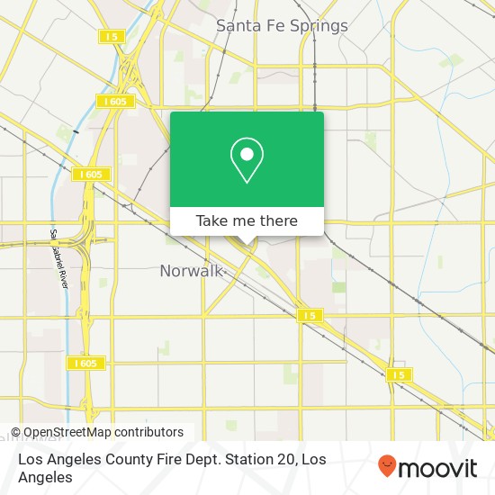 Mapa de Los Angeles County Fire Dept. Station 20