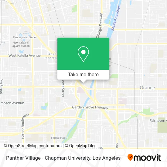 Panther Village - Chapman University map