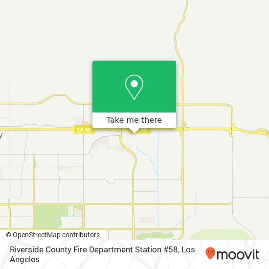 Riverside County Fire Department Station #58 map