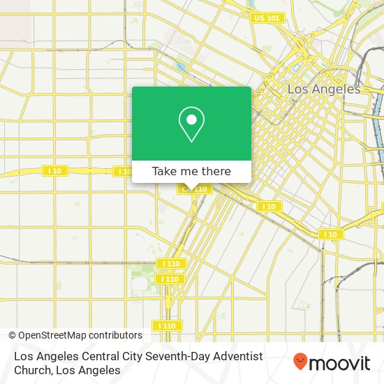 Mapa de Los Angeles Central City Seventh-Day Adventist Church