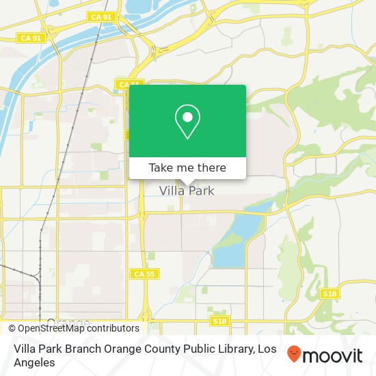 Villa Park Branch Orange County Public Library map