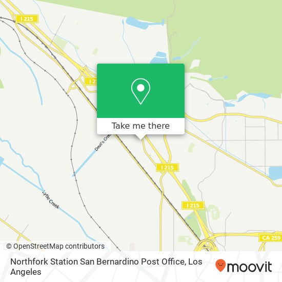 Mapa de Northfork Station San Bernardino Post Office