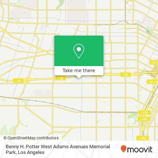 Benny H. Potter West Adams Avenues Memorial Park map