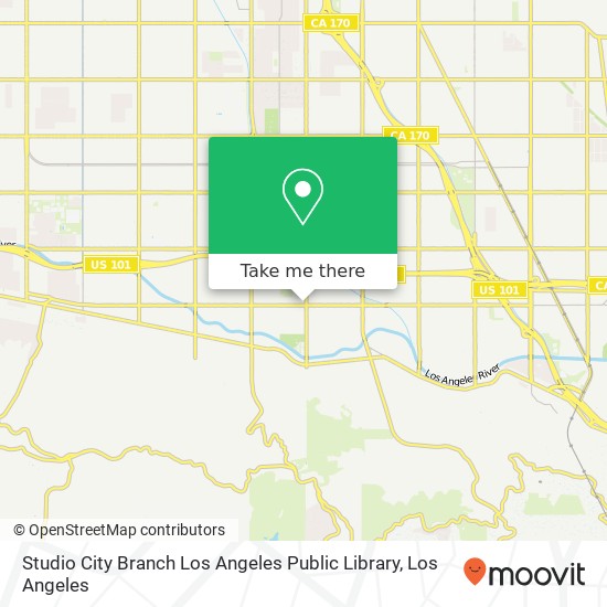Mapa de Studio City Branch Los Angeles Public Library