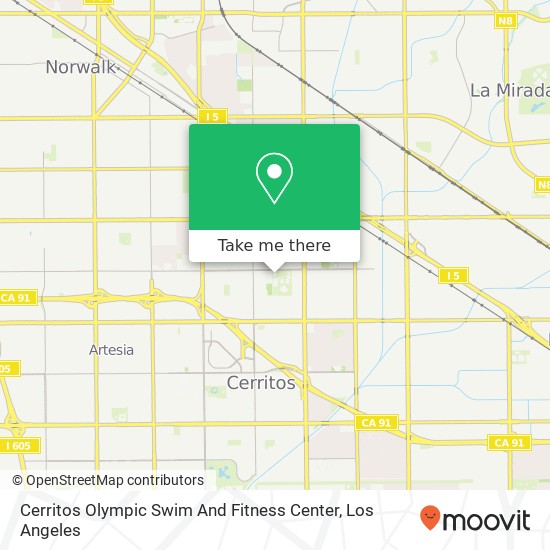 Cerritos Olympic Swim And Fitness Center map