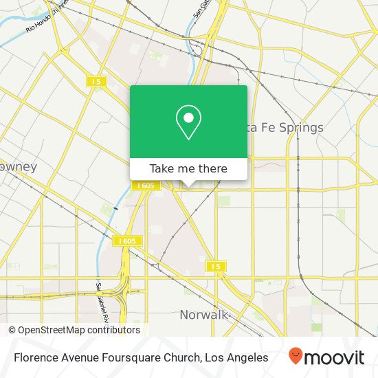 Mapa de Florence Avenue Foursquare Church