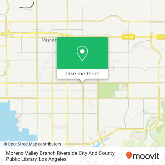 Mapa de Moreno Valley Branch Riverside City And County Public Library