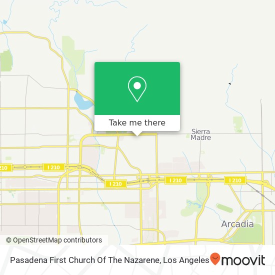 Pasadena First Church Of The Nazarene map