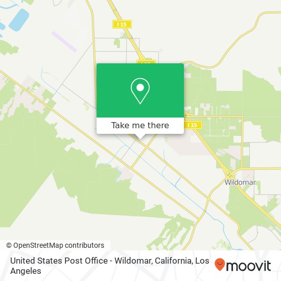 Mapa de United States Post Office - Wildomar, California