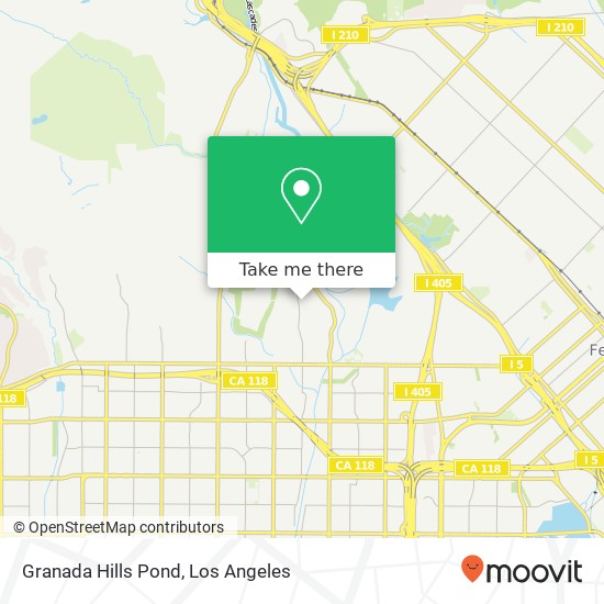 Granada Hills Pond map