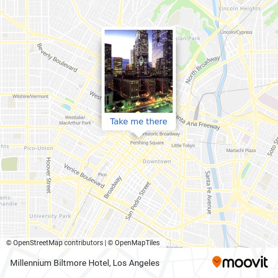 Mapa de Millennium Biltmore Hotel