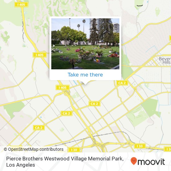 Pierce Brothers Westwood Village Memorial Park map