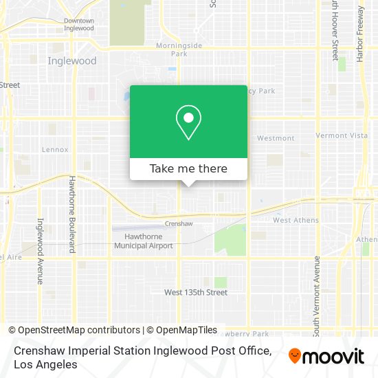 Crenshaw Imperial Station Inglewood Post Office map