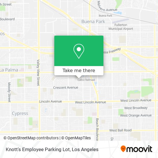 Knott's Employee Parking Lot map