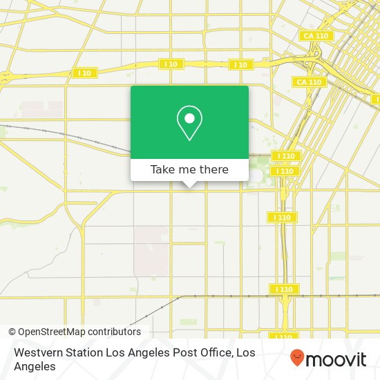 Westvern Station Los Angeles Post Office map